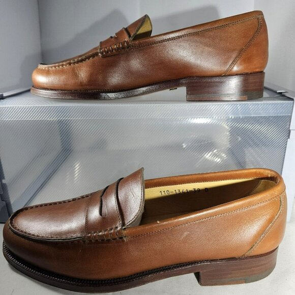 Gucci Men's Leather Flats Brown Loafers Size 8.5D Made In Italy - Picture 1 of 15